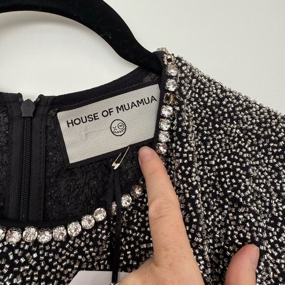 NWT NEW House of Mua Mua Starry Night Sequin Long Sleeve Mini Dress - Picture 6 of 8